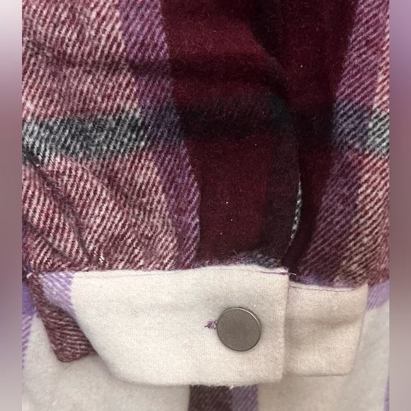 NWT Spoonjeans Plaid Cropped Jacket size 2X Purple Black White Burgundy - Picture 4 of 6